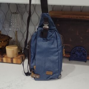 Blue Men's Sling Bag Crossbody Bag Traveler Bag